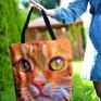 shopper na zakupy wodoodporna zakupowa ramię kot z rudy z duża torba z kotem