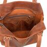 torby na ramię ręcznie robiona skórzana torebka rudy brąz, brązowa shopperka