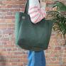zielona torba cechy torebki: wykonana ręcznie w polsce zapinana na zamek wew miejska