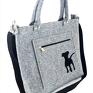 Puppy on grey pocket/strap - filc torebka wygodna