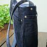 zero waste czarna jeansowa mini listonoszka na ramię dżinsowa torebka klasyczna