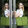 na ramię zieleń duża torebka - filcowa torba minimalistyczna - nowoczesna