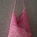 Siatka na zakupy, torba - różowa - na ramię, robiona na szydełku
