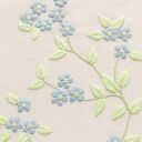 💠 Torba na zakupy z haftem niezapominajek - bawełniana, ecru, z dnem na ramię