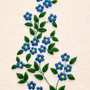 💠 Torba na zakupy z haftem ręcznym wesołe niezapominajki - bawełniana, ecru