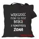 Torba z nadrukiem dla żony, żonki, prezent od męża, urodziny, święta, walentynki