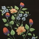 🌼 Torba z haftem polnych kwiatów - czarna ekologiczna torba na zakupy na ramię