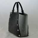 Filcowa torebka grafit i szary z napami - MAŁA