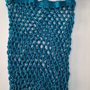 Siatka na zakupy, torba - turkusowa - do ręki, robiona na szydełku