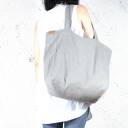 Lazy bag duża, bawełniana, szara torba na zamek / vegan