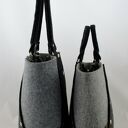 Filcowa torebka grafit i szary z napami - MAŁA