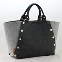 Filcowa torebka grafit i szary z napami - MAŁA