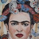 Ręcznie malowana płócienna torba na ramię FRIDA Kahlo