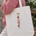 Torba bawełniana na zakupy długie uszy handmade z ręcznym haftem