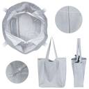 Lazy bag duża, bawełniana, szara torba na zamek / vegan