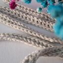 Siatka na zakupy, torba - szara, jasnoszara - na ramię, robiona na szydełku