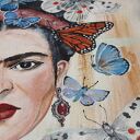 Ręcznie malowana płócienna torba na ramię FRIDA Kahlo