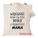 z nadrukiem mamy, prezent urodziny, dzień matki, święta, torby na zakupy dla mamusi
