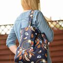 Torba na zakupy shopperka ekologiczna torba zakupowa na ramię eko siatka bawełniana liście monstera