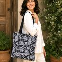 Torba na zakupy shopperka ekologiczna shopper zakupowa ramię koronka