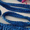 Siatka na zakupy, torba - chabrowa - na ramię, robiona na szydełku