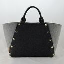 Filcowa torebka grafit i szary z napami - MAŁA