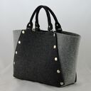 Filcowa torebka grafit i szary z napami - MAŁA