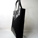 Torba zakupowa - filc i skóra - Czarny wąż