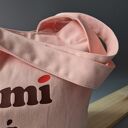 Duża różowa bawełniana torba shopper na zakupy
