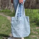 Torba shopper błękitna