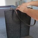Duża grafitowa torebka filcowa A4 - minimalistyczna i pojemna