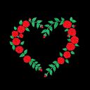 ❤️ Ręcznie haftowane Serce Róża - czarna ekologiczna torba na zakupy na ramię