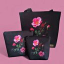 Torba anuszka z zamkiem - dzika róża - z kolekcji "kwiaty polskie"