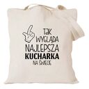 Torba bawełniana z nadrukiem dla kucharki - praktyczny prezent do pracy i na zakupy