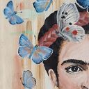 Ręcznie malowana płócienna torba na ramię FRIDA Kahlo