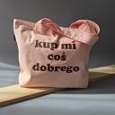 Duża różowa bawełniana torba shopper na zakupy