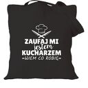 Ręcznie robiona torba bawełniana z nadrukiem dla kucharza lub kucharki