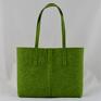 Green Sheep filcowa zieleń duża zielona torebka z filcu - minimalistyczna - zakupowa pojemna