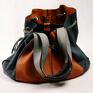Ręcznie wykonana skórzana torebka Marlena od Ladybuq w kolorach Granatowym i damska torba do ręki