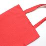 Prostokątna, wygodna torba uszyta z najwyższej jakości 100% bawełny. Wzór: kropeczki na czerwonym tle i ornament Wymiary: pakowna