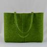 filcowa duża zielona torebka z filcu - minimalistyczna - filc zieleń