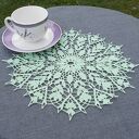 Delikatna ażurowa serwetka pistacjowa na szydełku (Crochetart)