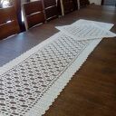 Bieżnik i serweta Modern Beige - komplet do długiego stołu, bawełna 100%