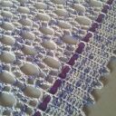 Bieżnik Modern Violet - rękodzieło szydełkowe z bawełny (65 x 31 cm)
