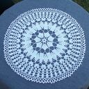 Gęsta geometryczna serwetka 36 cm - biała vintage home
