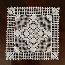 Serwetka kwadratowa vintage - biała podkładka na stół 31x31 cm