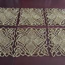 Serwetki na drutach w kolorze starego złota - komplet 6 szt (20x20 cm)