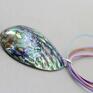 Paua i - wisior na sznurkach - sznurki abalone naszyjniki srebro