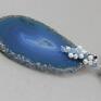 agat naszyjniki niebieski perły jadeit i srebro - wisior plaster