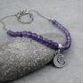 boho naszyjniki vintage moon charm necklace with amethyst charms romantyczny